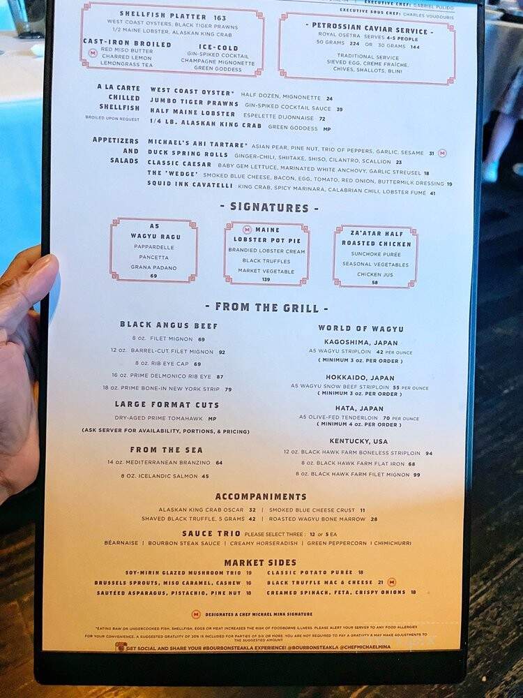 Bourbon Steak - Glendale, CA menu_pic