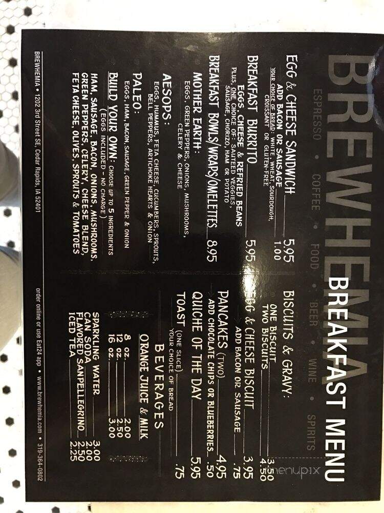 Brewed Cafe - Cedar Rapids, IA menu_pic