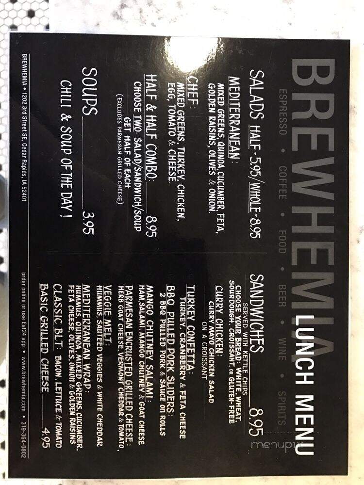 Brewed Cafe - Cedar Rapids, IA menu_pic