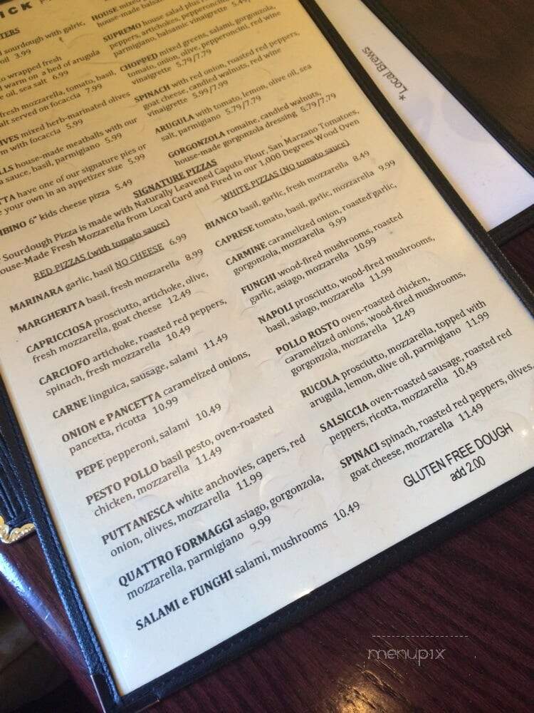 Brick Pizzeria Napoletana - New Bedford, MA menu_pic