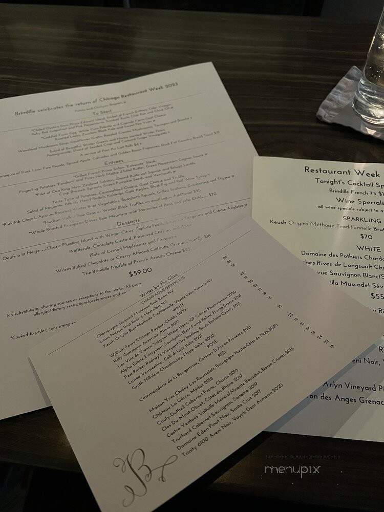 Brindille - Chicago, IL menu_pic