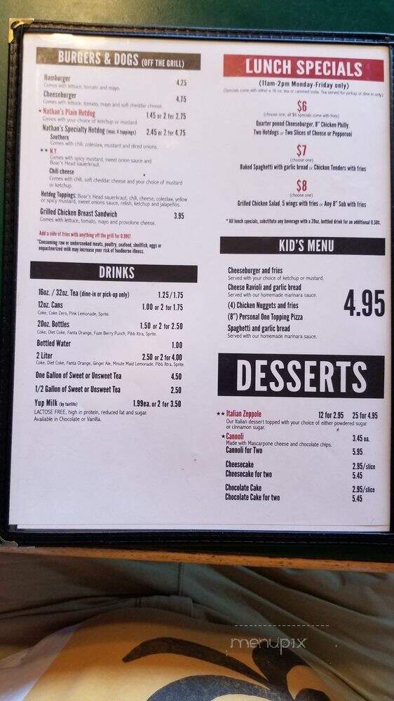 Brooklyn Pizzeria - Greensboro, NC menu_pic