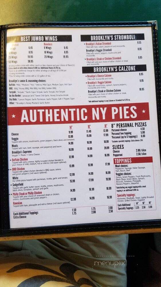 Brooklyn Pizzeria - Greensboro, NC menu_pic