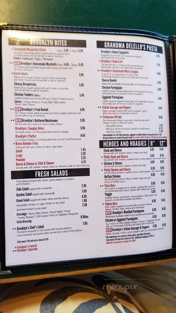 Brooklyn Pizzeria - Greensboro, NC menu_pic