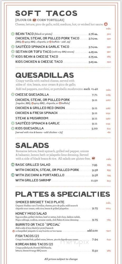 Bueno Y Sano - West Springfield, MA menu_pic