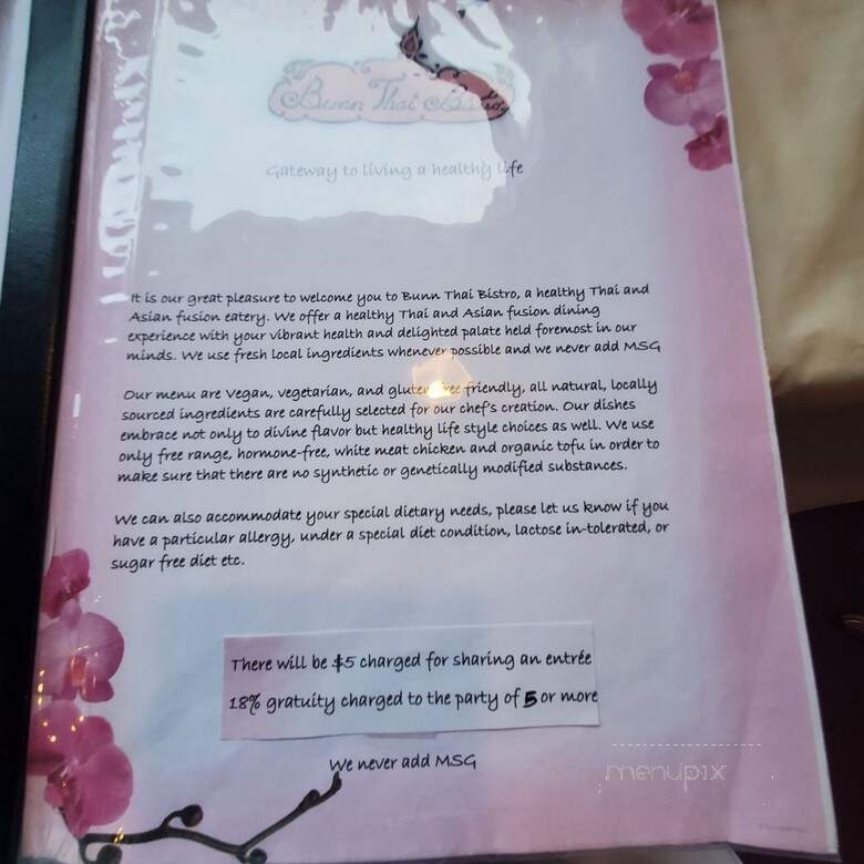 Bunn Thai Bistro - Grover Beach, CA menu_pic