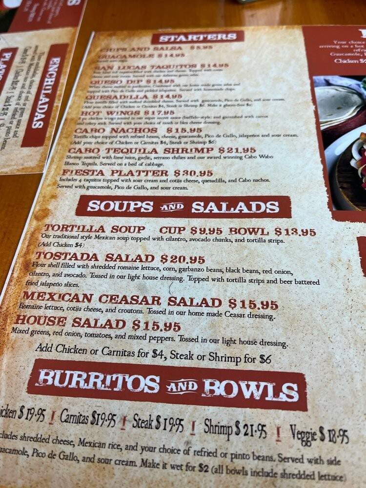 Cabo Wabo Cantina - Los Angeles, CA menu_pic