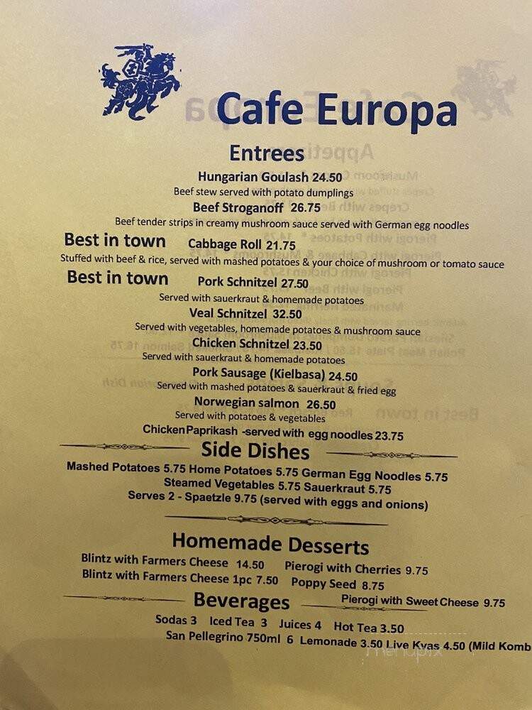 Cafe Europa - San Francisco, CA