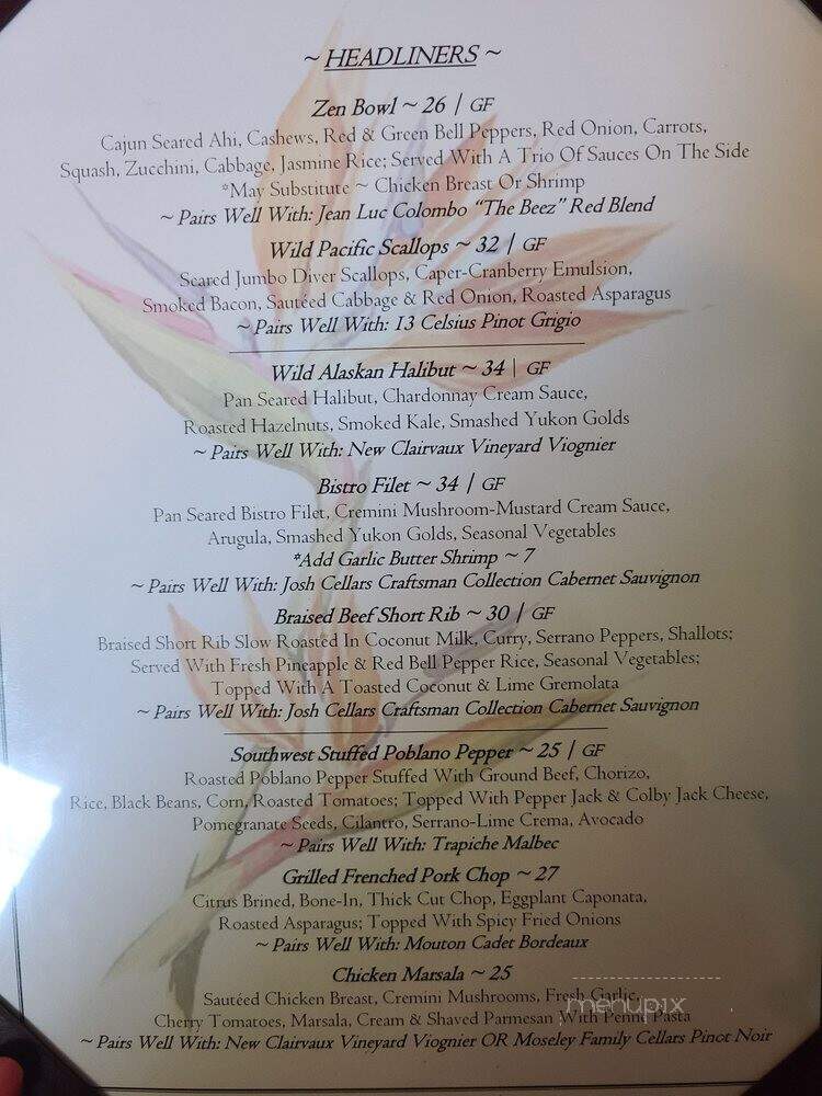 Cafe Paradisio - Redding, CA menu_pic