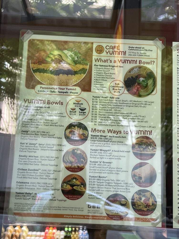 Cafe Yumm - Seattle, WA menu_pic
