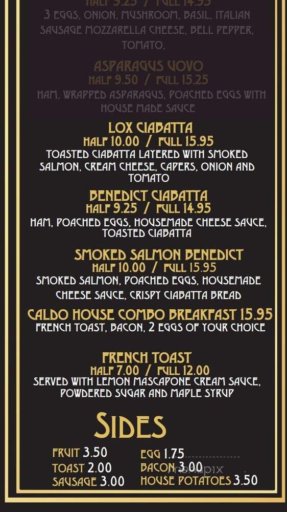 Caffe Caldo - Huntington Beach, CA menu_pic
