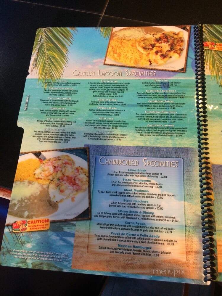 Cancun Lagoon - Gallatin, TN menu_pic