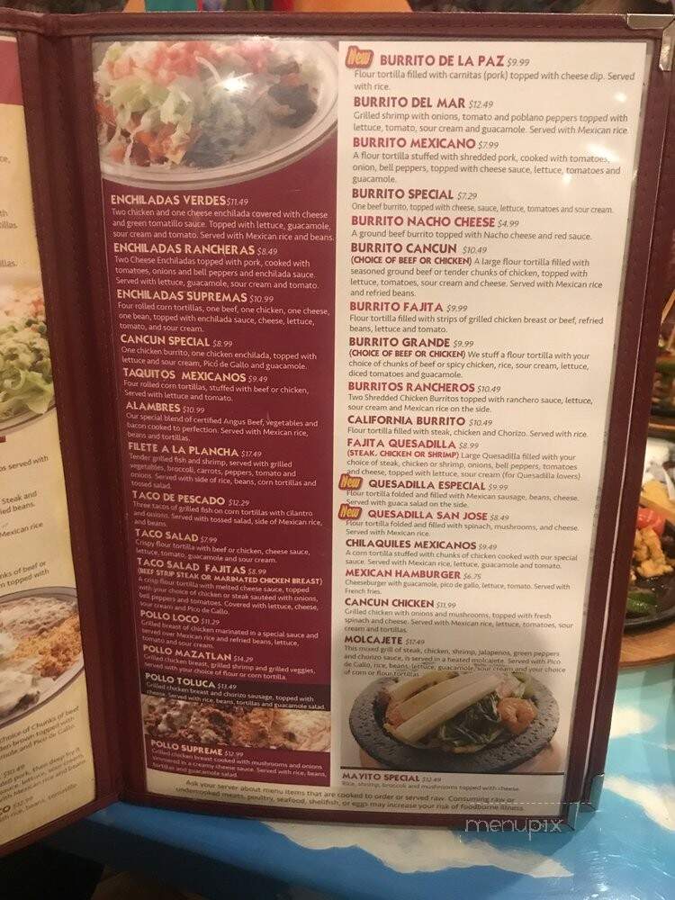 Cancun Mexican Grill - Saline, MI menu_pic