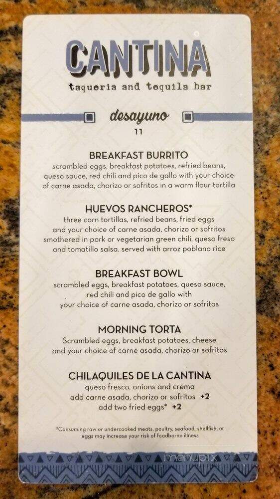 Cantina Grill - Denver, CO menu_pic