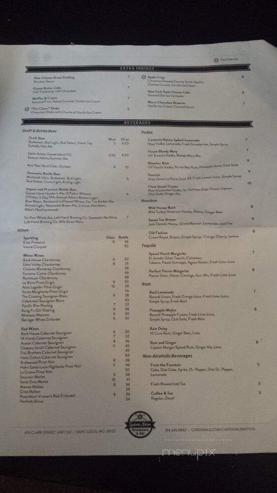 Cardinals Nation - Saint Louis, MO menu_pic