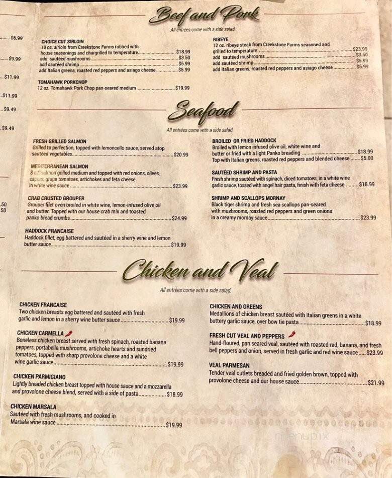 Carmella's Cafe - Youngstown, OH menu_pic