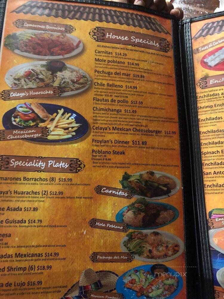 Celayas Mexican Restaurant - Houston, TX menu_pic