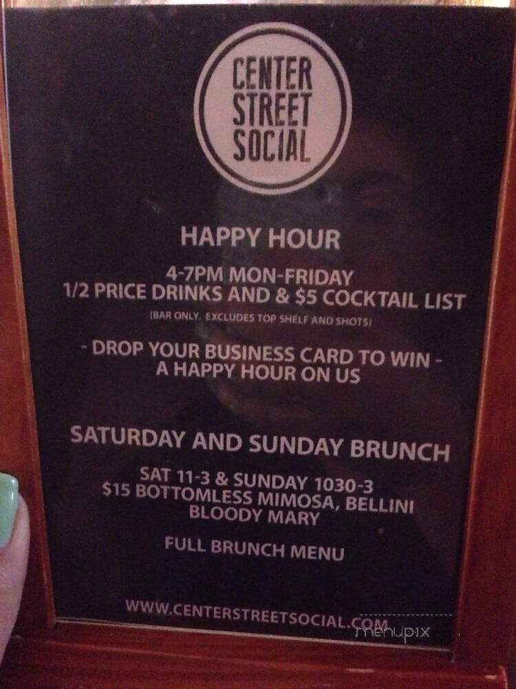 Center Street Social - Shelton, CT menu_pic
