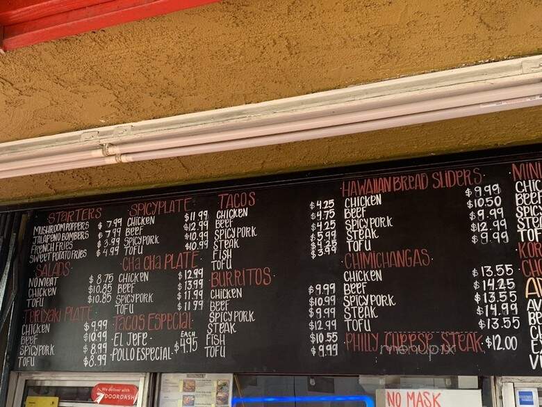 Cha Cha Chili - Los Angeles, CA menu_pic