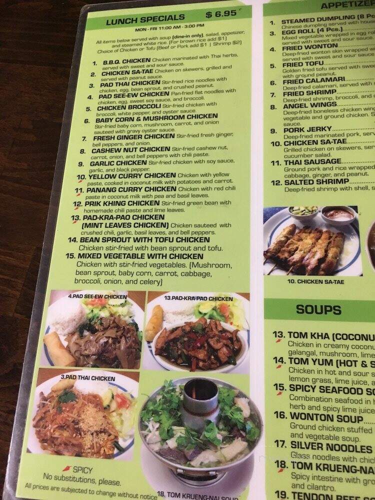 Chai Thung Thai - Sun Valley, CA menu_pic