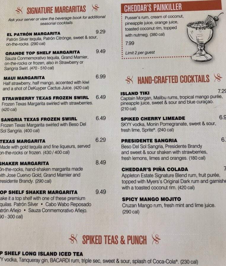 Cheddar's - Memphis, TN menu_pic