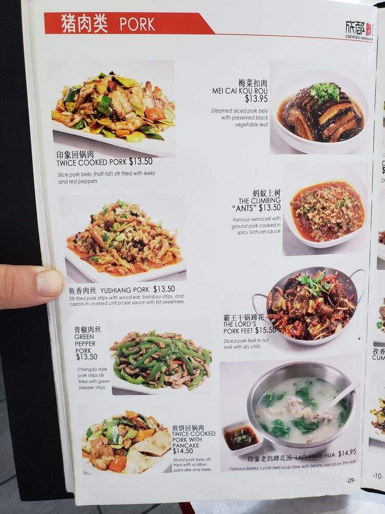 Chengdu Impression - Chicago, IL menu_pic