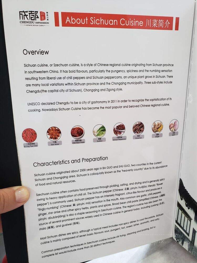 Chengdu Impression - Chicago, IL menu_pic