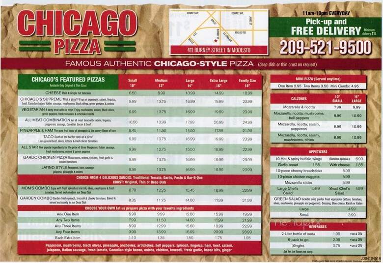 Chicago Pizza - Modesto, CA