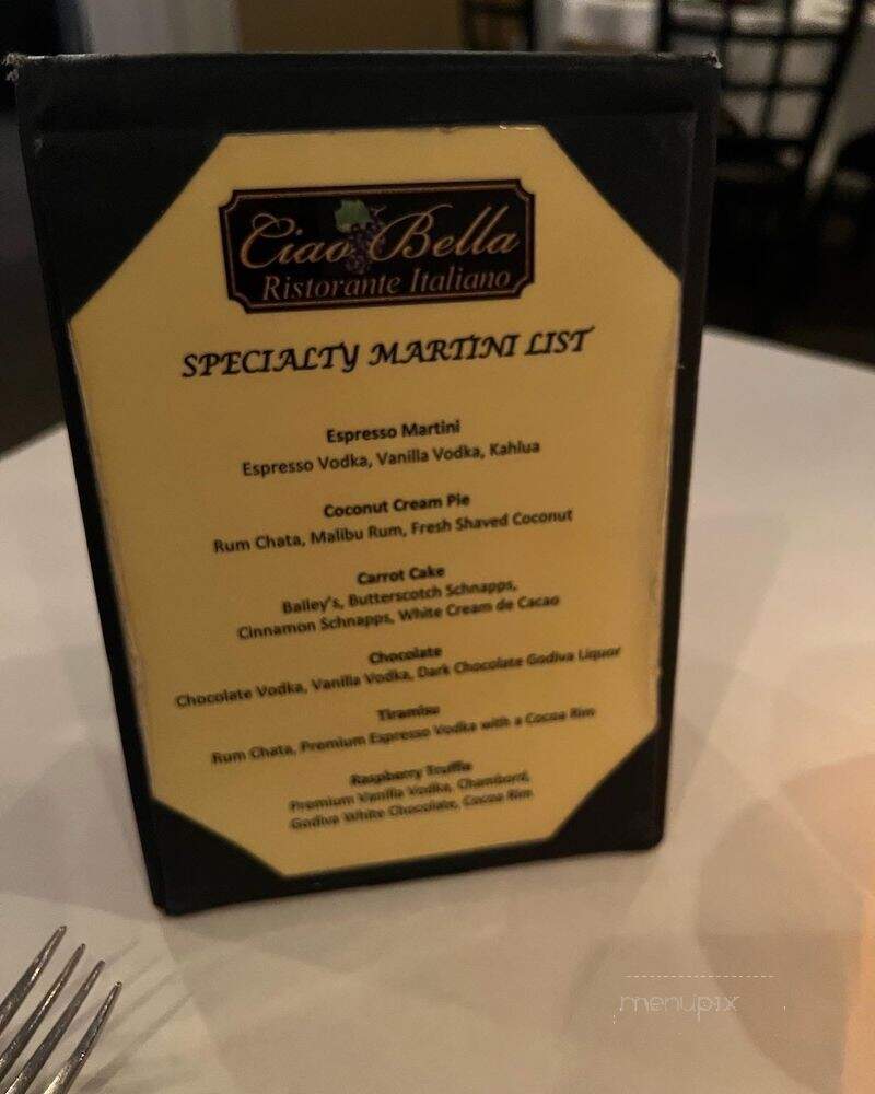 Ciao Bella Ristorante Italiano - Marco Island, FL menu_pic