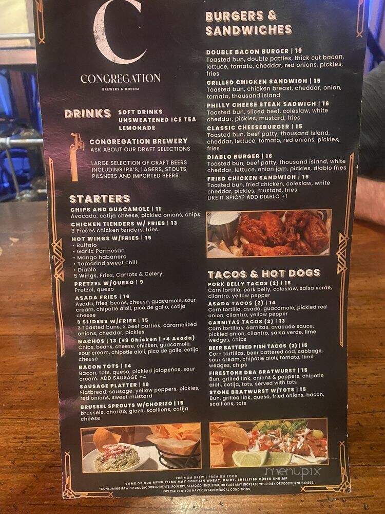 Congregation Ale House - Azusa, CA menu_pic
