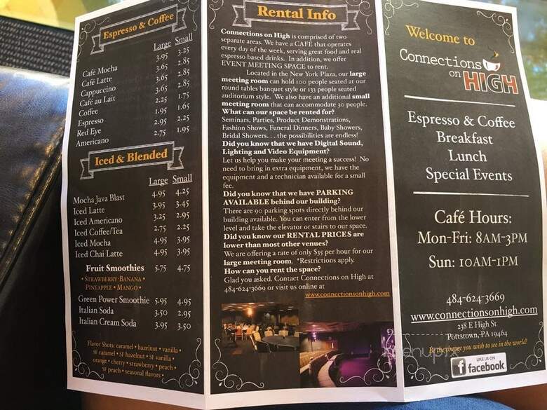 Connections on High - Pottstown, PA menu_pic