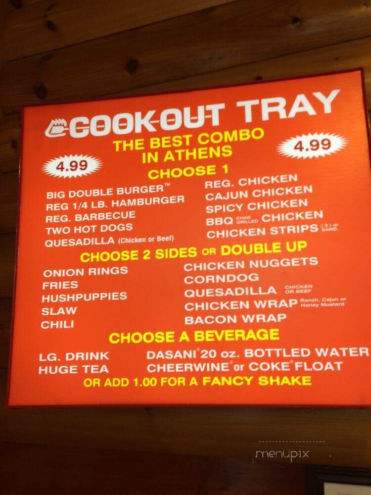 Cook Out - Athens, GA menu_pic