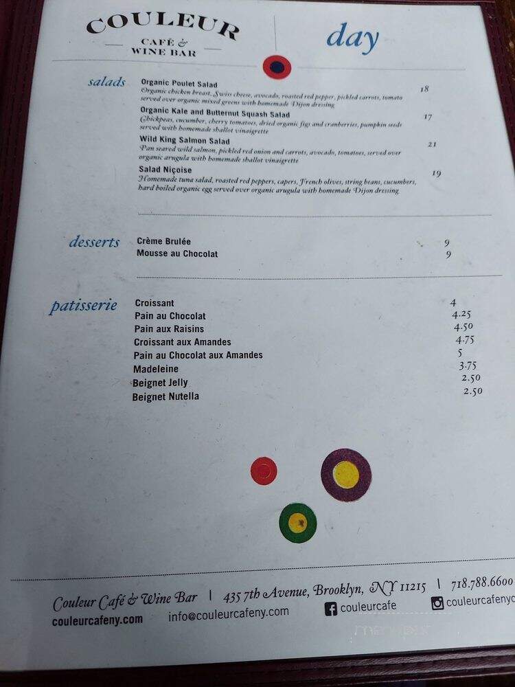 Couleur Cafe - Brooklyn, NY menu_pic