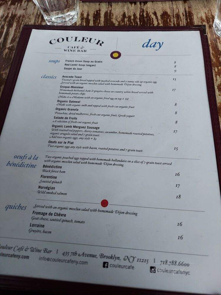 Couleur Cafe - Brooklyn, NY menu_pic