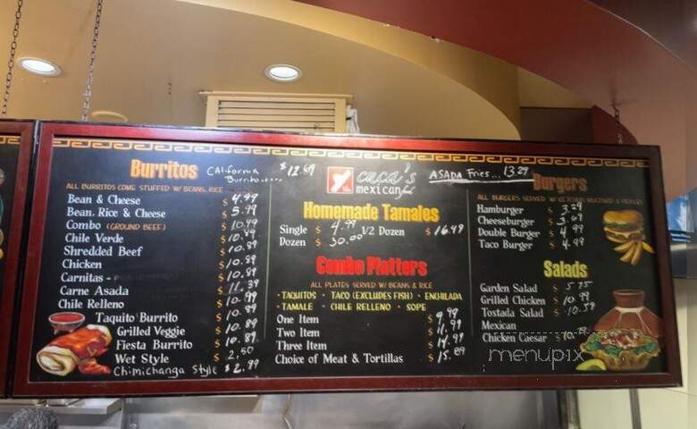 Cuca's Mexican Food - Foothill Ranch, CA menu_pic