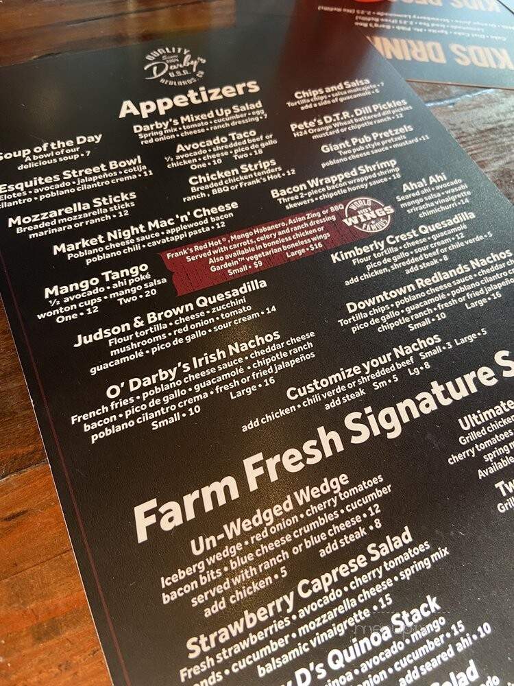Darby's American Cantina - Redlands, CA menu_pic