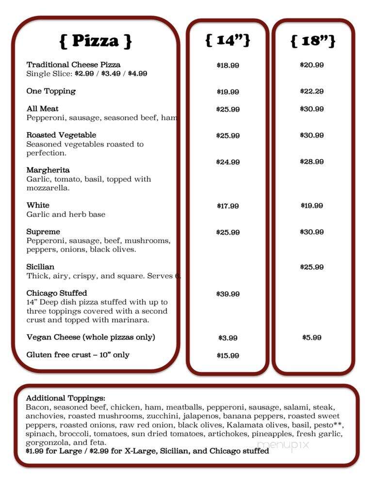 Del Vecchios - Asheville, NC menu_pic