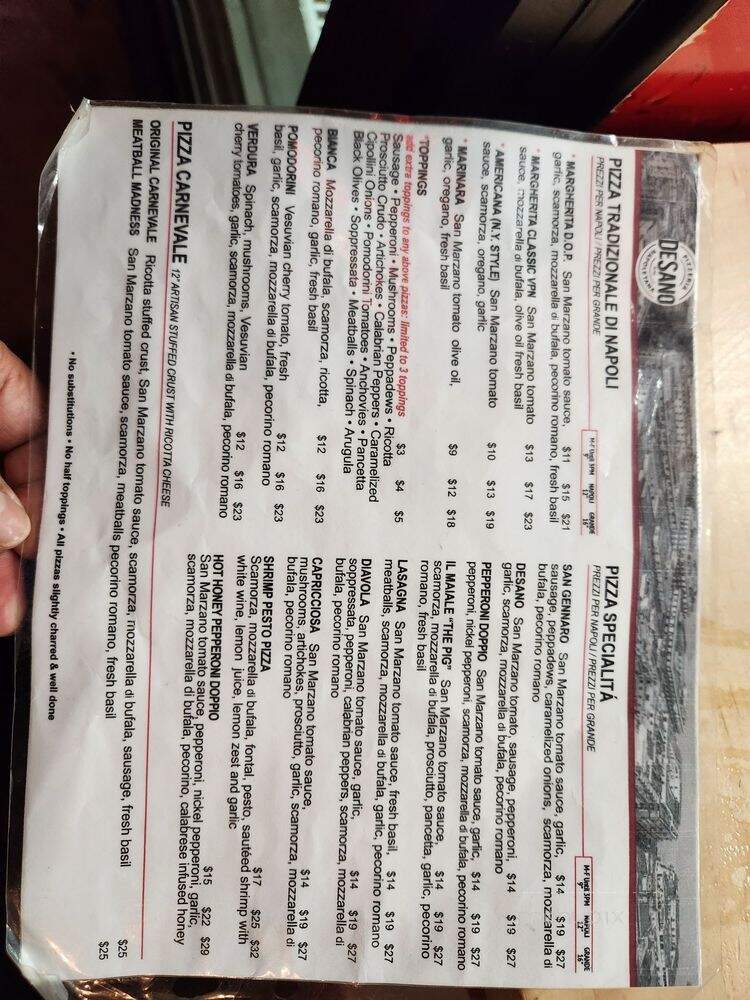 DeSano Pizza - Los Angeles, CA menu_pic