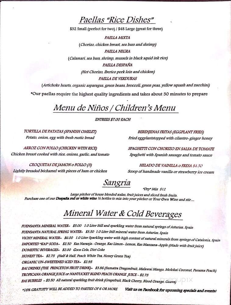 Despana Fine Foods & Tapas Cafe - Princeton, NJ menu_pic
