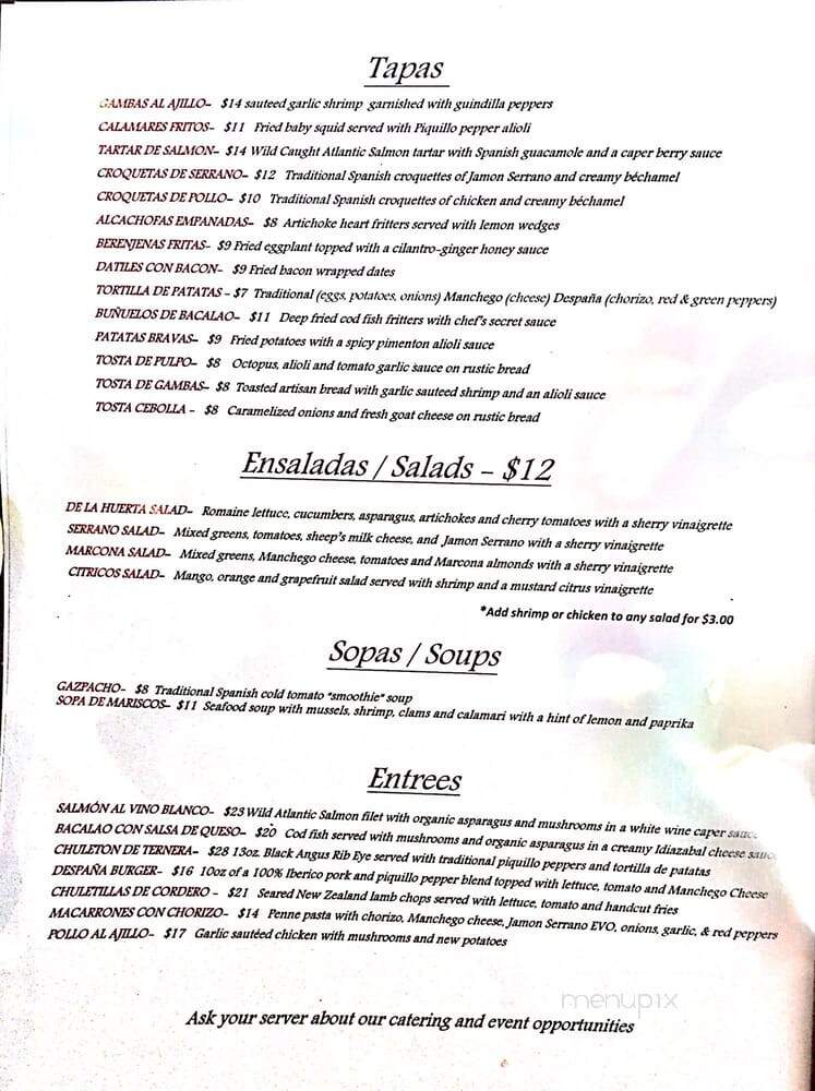 Despana Fine Foods & Tapas Cafe - Princeton, NJ menu_pic