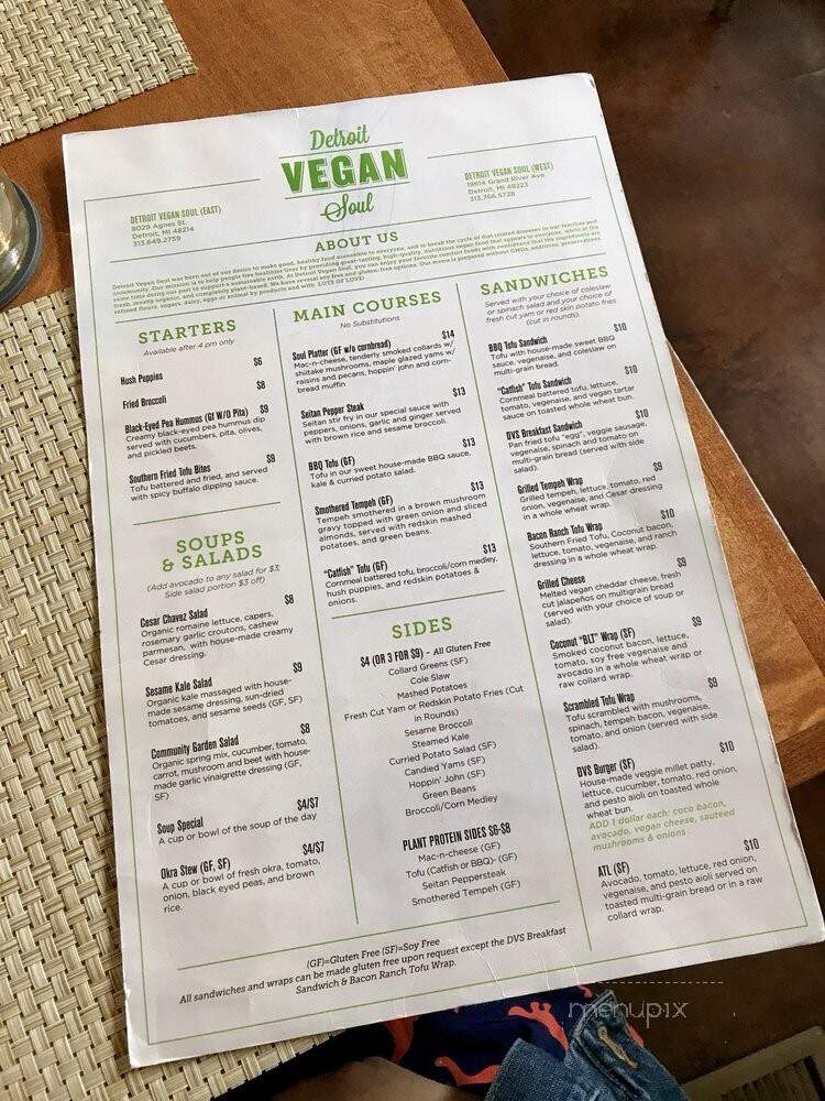 Detroit Vegan Soul - Detroit, MI menu_pic