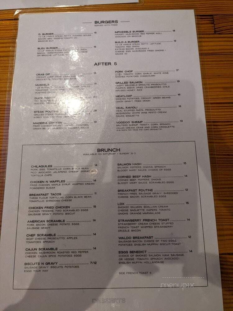 District Pour House + KItchen - Kansas City, MO menu_pic