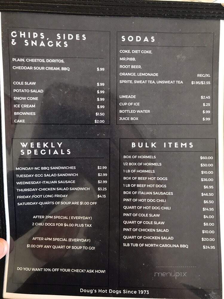 Doug's Hot Dogs - Norfolk, VA menu_pic