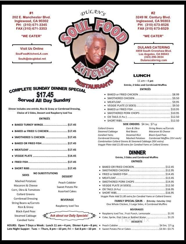 Dulan's Soulfood Kitchen - Inglewood, CA menu_pic