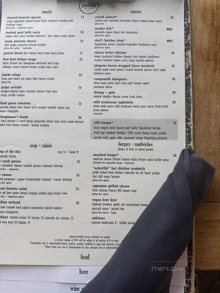 EDISON - Asheville, NC menu_pic