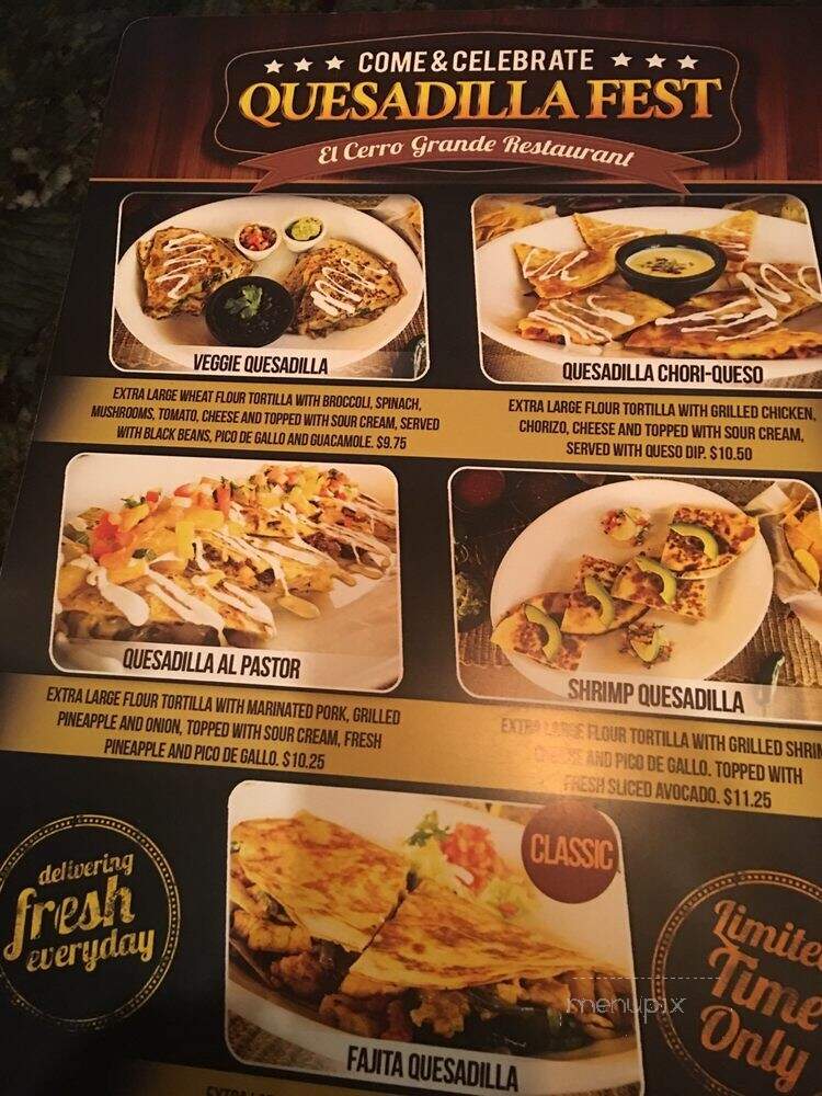 El Cerro Grande - Wilmington, NC menu_pic