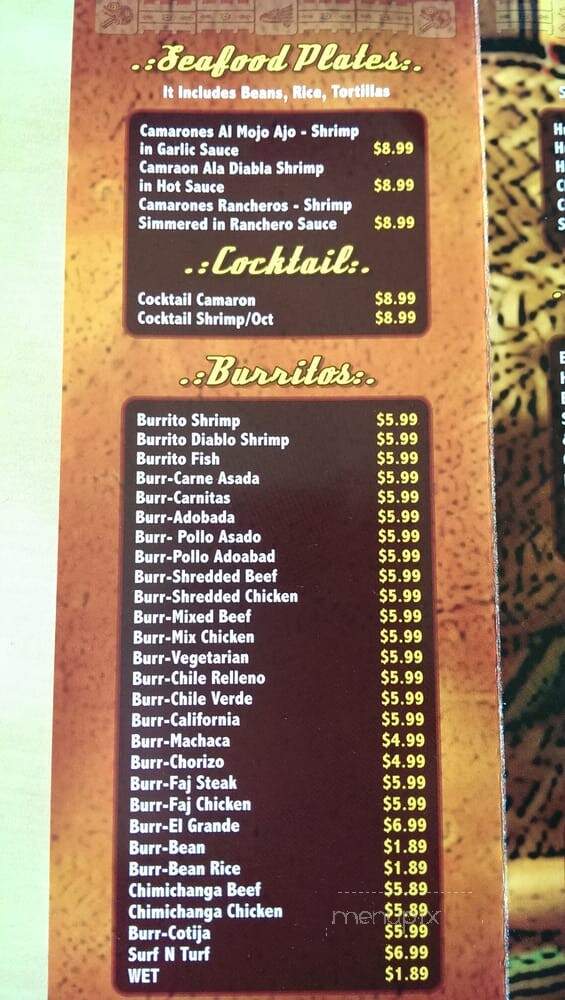El Chile Relleno - Laguna Hills, CA menu_pic