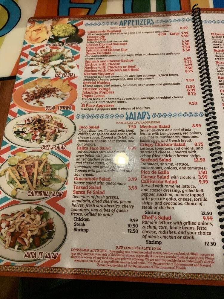 El Paso - Hickory, NC menu_pic