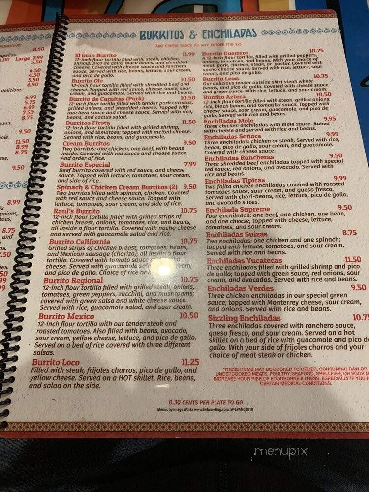 El Paso - Hickory, NC menu_pic