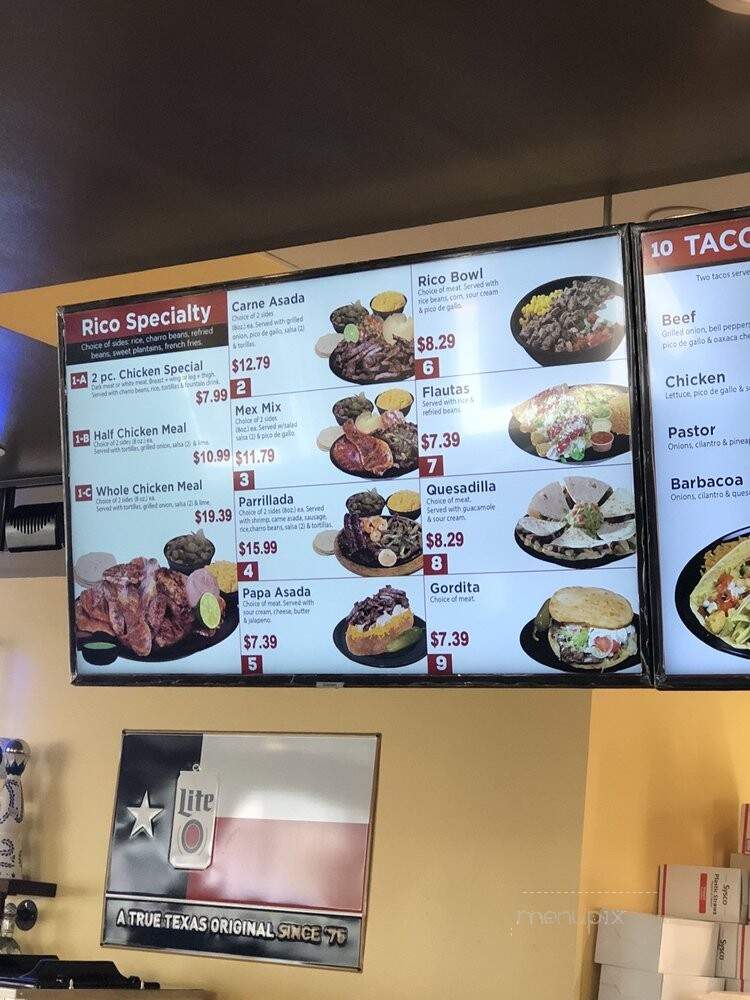 El Pollo Rico - Cedar Park, TX menu_pic